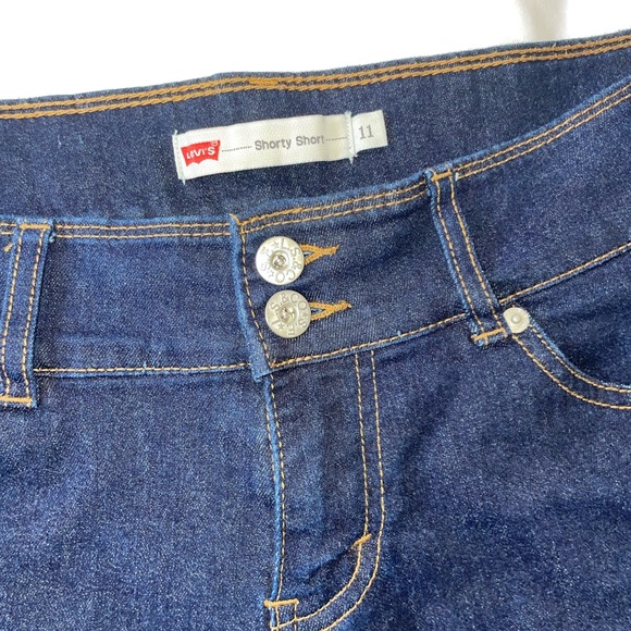 Levi Shorty Short Dark Denim Jean Shorts - Picture 5 of 6